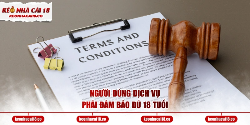 Người dùng dịch vụ phải đảm bảo đủ 18 tuổi